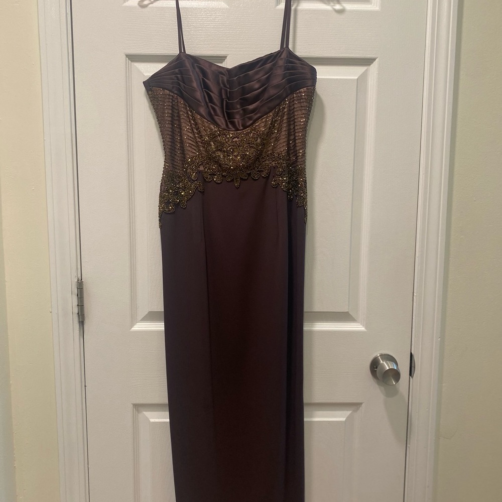 MIDI brown evening dress